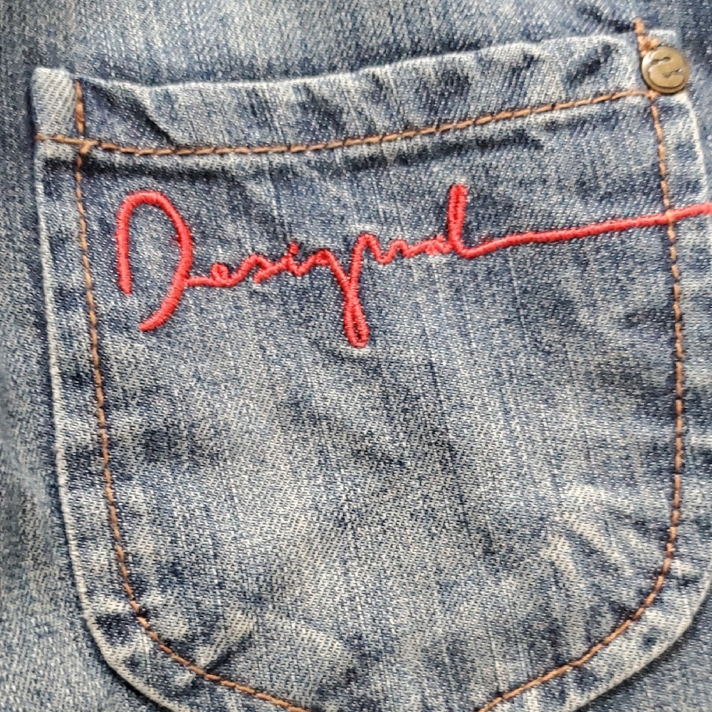 Desigual Blue Denim Jeans with Green Tag
